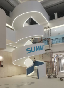Case Study: Design and Construction of a Double-Height Spiral Steel Staircase for Summit Ceramic Flagship Showroom