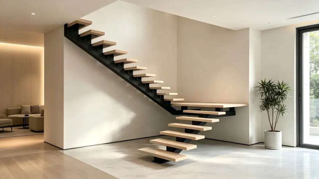 schéma de l'épaisseur des limons d'escalier en métal