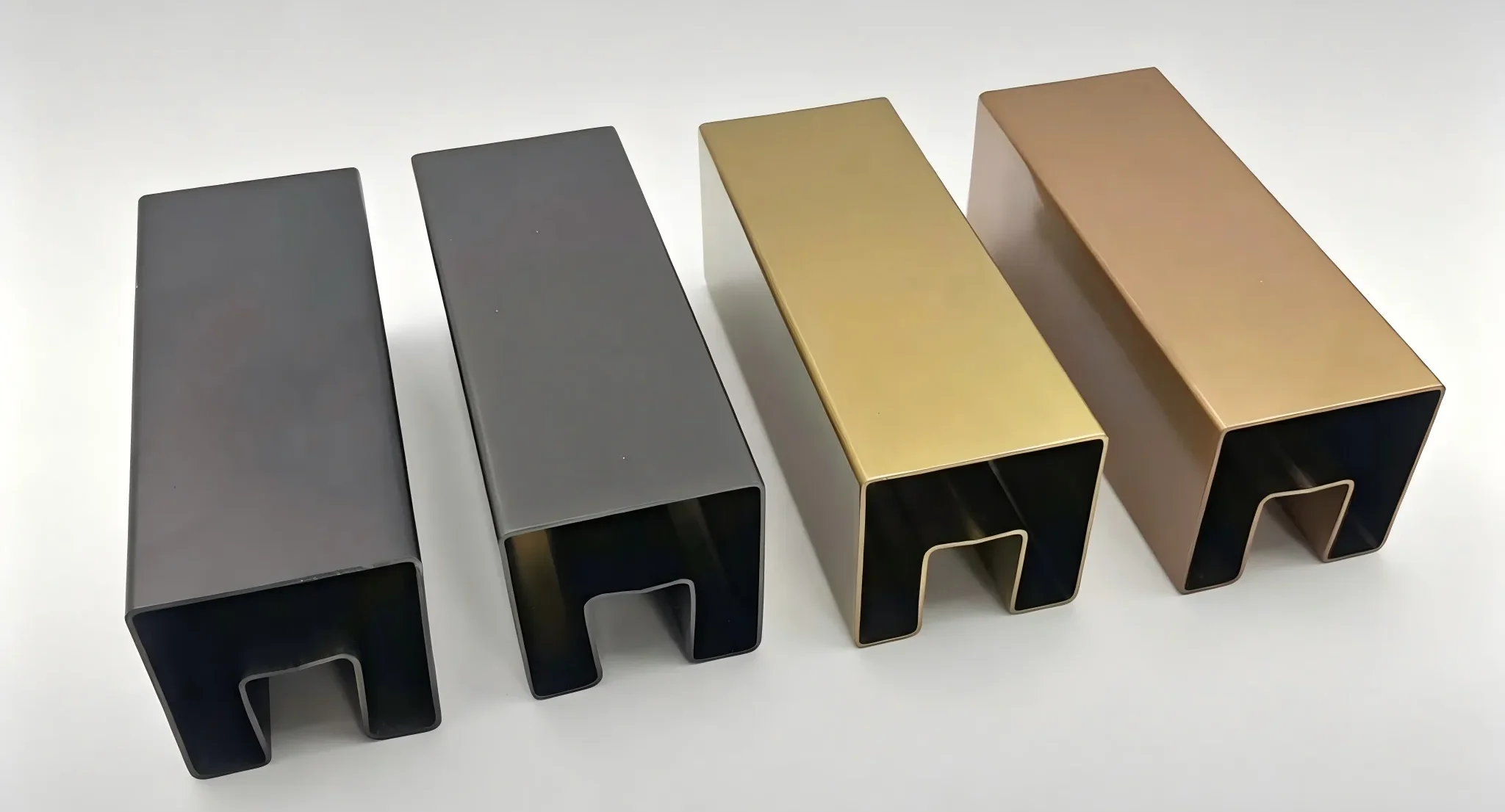 Square slotted stainless steel handrail tubes with modern color finishes