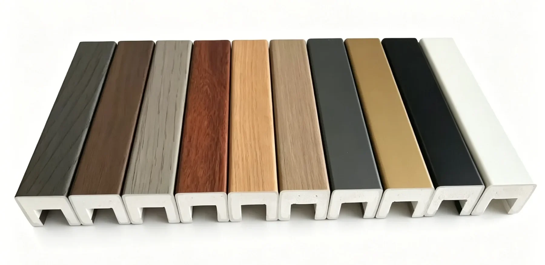 pvc handrails color swatch samples for slotted indoor glass railings