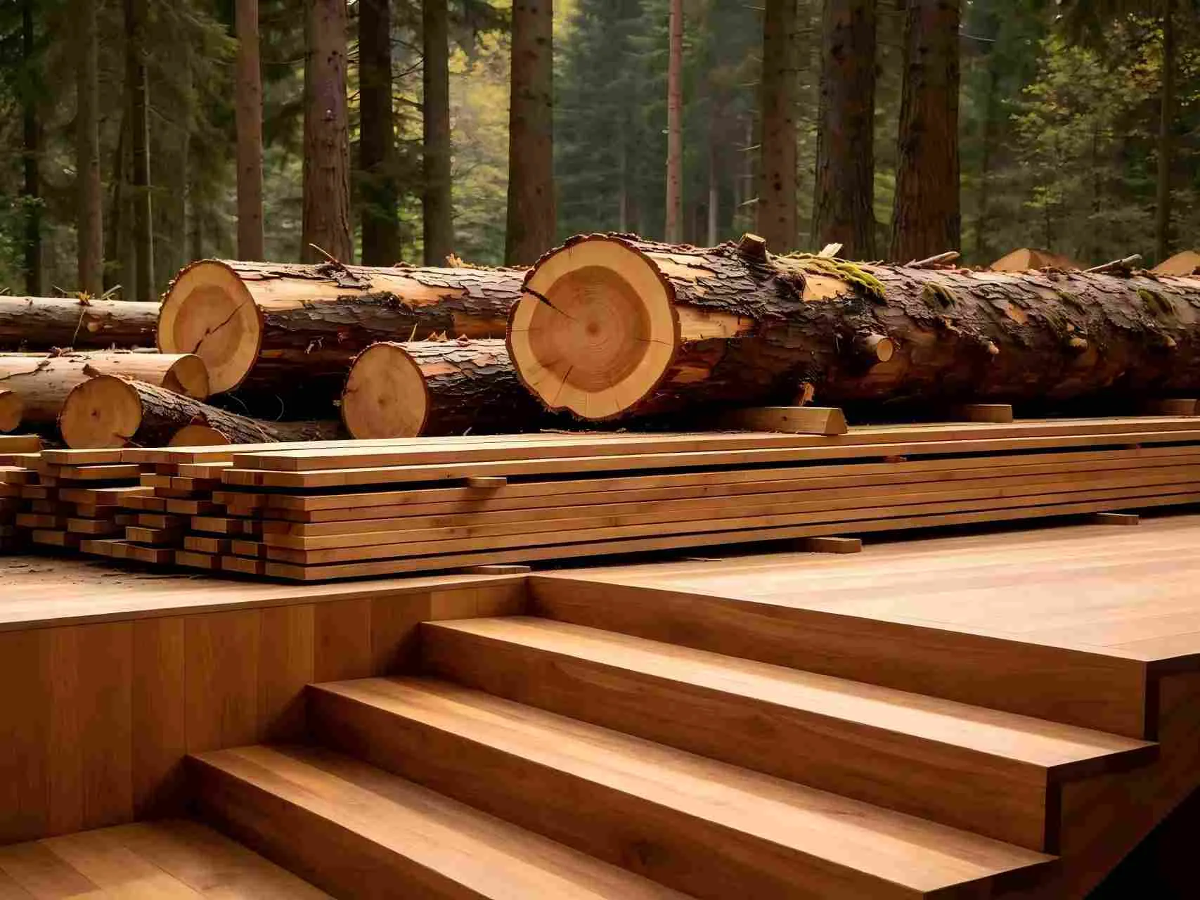 Sustainable raw timber sourcing for solid custom stairs components