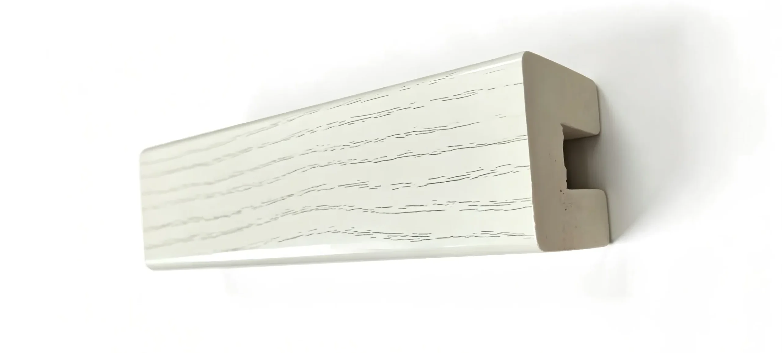 pvc handrails white wood grain U-channel profile for glass staircases