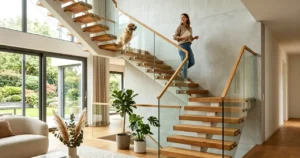 Escaliers sur mesure | Escalier moderne avec garde-corps en verre
