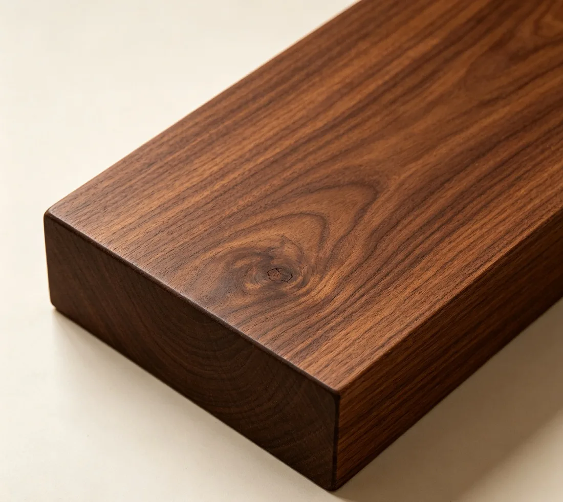 Solid walnut stair tread, natural dark walnut wood step for indoor residential staircase